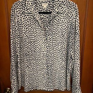 J Crew B&W blouse, Size L.